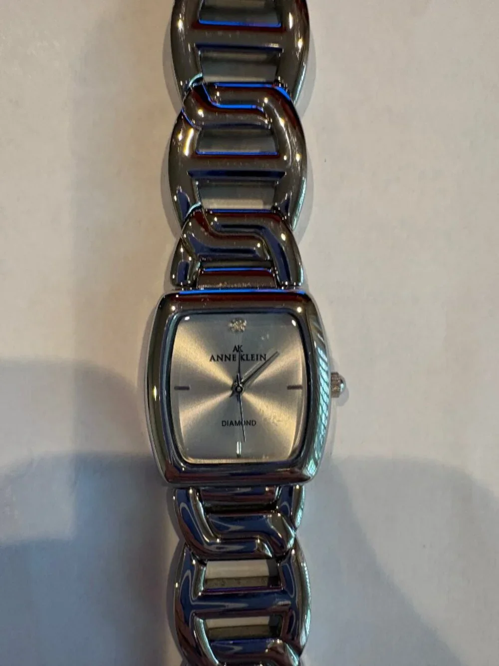 Anne Klein Diamond Silver-Tone Bracelet Watch
